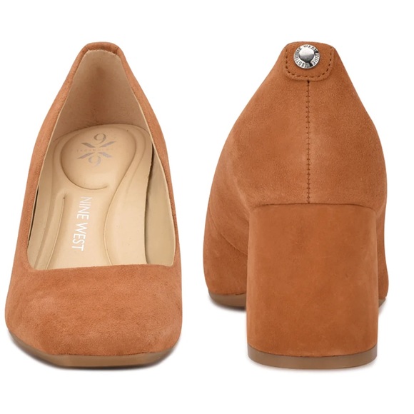 New Nine West Vibe 9x9 Block Heel in Mustard Seed Size 7.5 - Picture 3 of 6